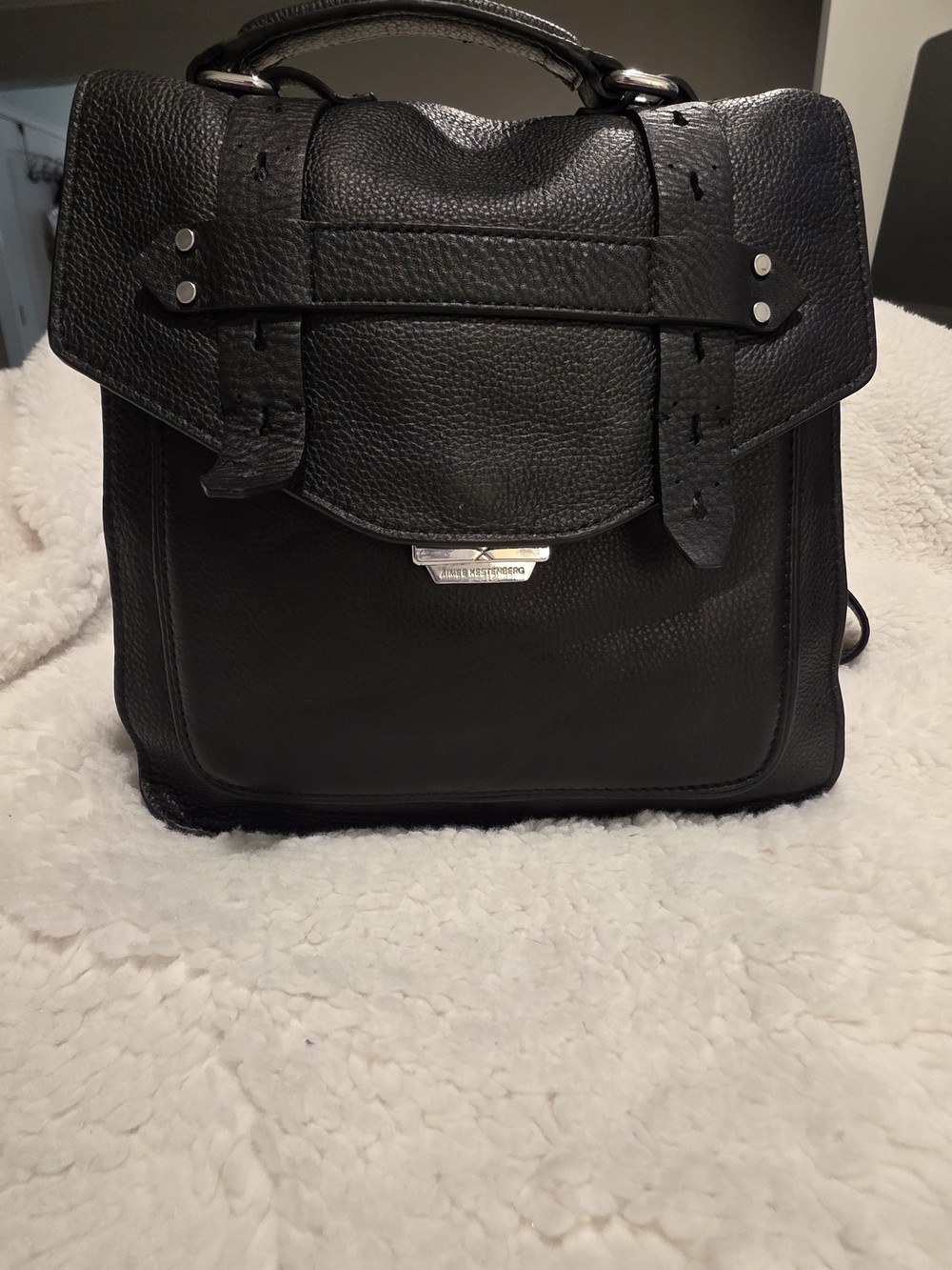 Aimee Kestenberg Black 100% Leather Backpack Pebbled Leather - Picture 2 of 13